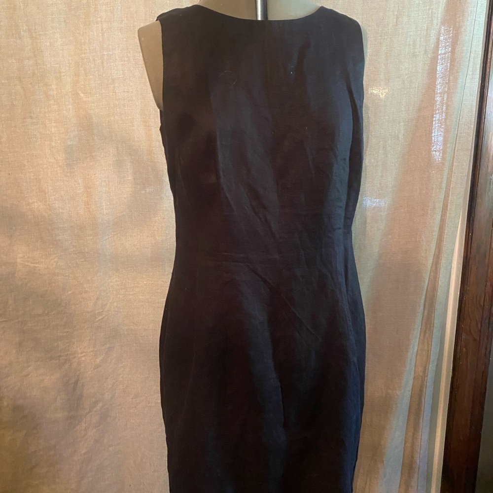Black Lined Linen Dress